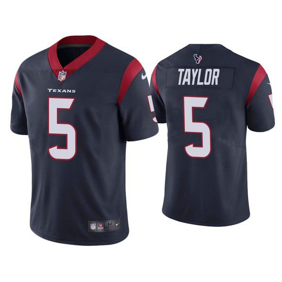 Men Houston Texans #5 Tyrod Taylor Nike Navy Limited NFL Jersey